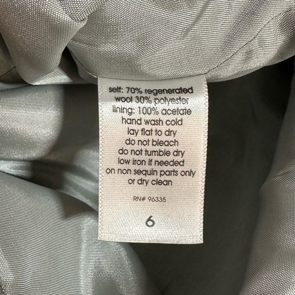 SUSANA MONACO - Silver gray glitter evening belted cocktail dress 6 - Picture 7 of 9